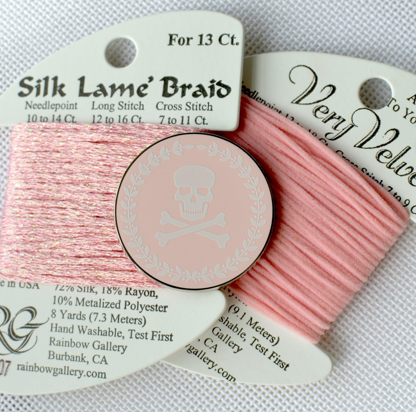 Jolly Roger Pink Cameo Needle Minder - Light Pink