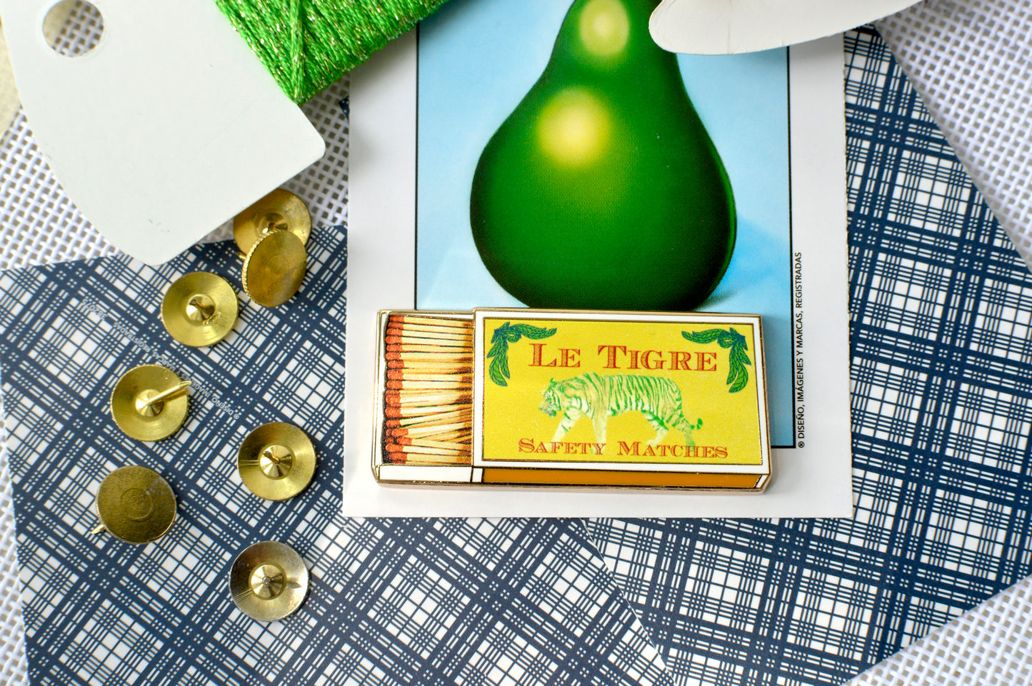 Le Tigre Matchbox Needle Minder