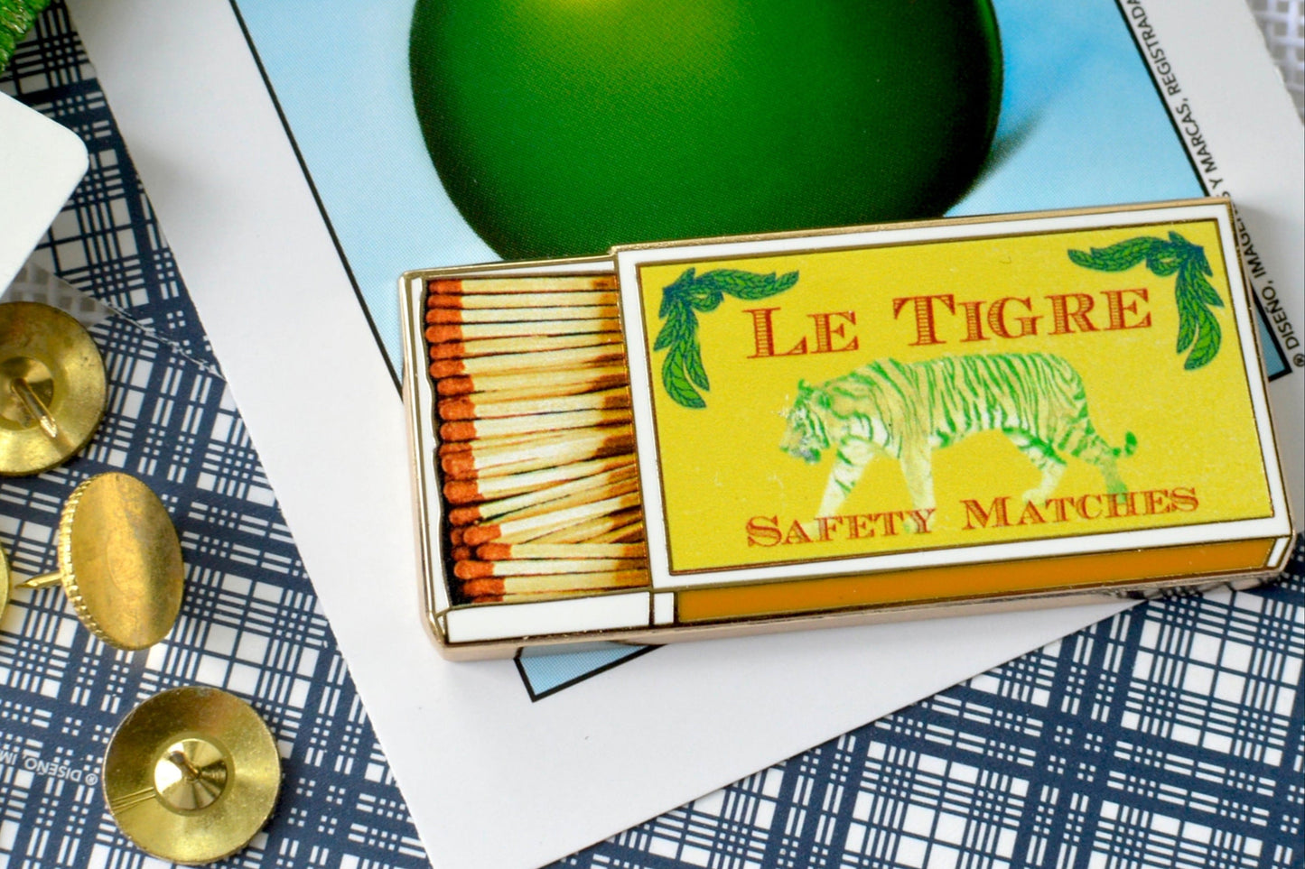 Le Tigre Matchbox Needle Minder