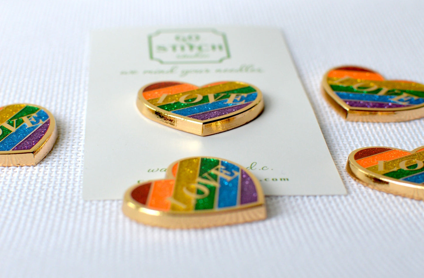 Rainbow Love Heart Needle Minder