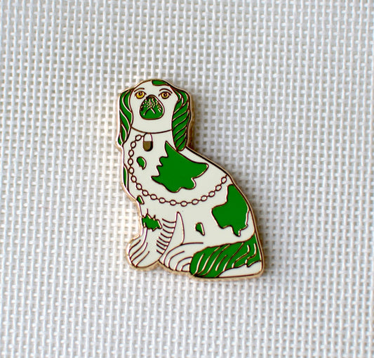 Green Staffordshire Dog Needle Minder