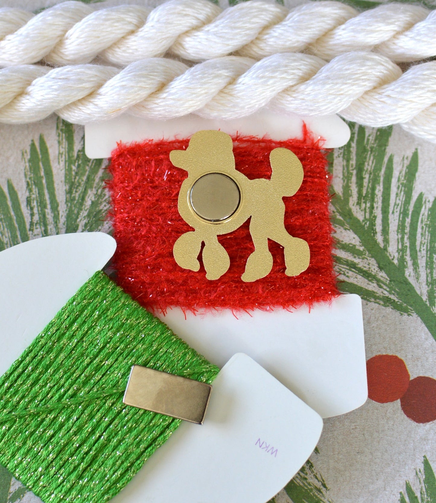 Plaid Poodle Needle Minder (thin design)