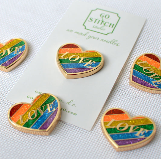 Rainbow Love Heart Needle Minder